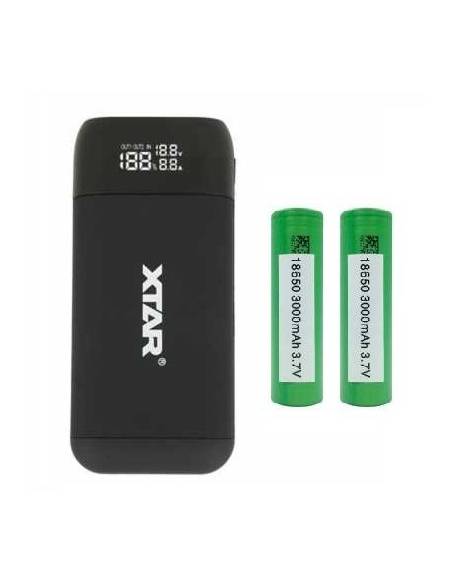 Pack Chargeur PB2S Powerbank + 2 accus VTC6 Xtar et Sony